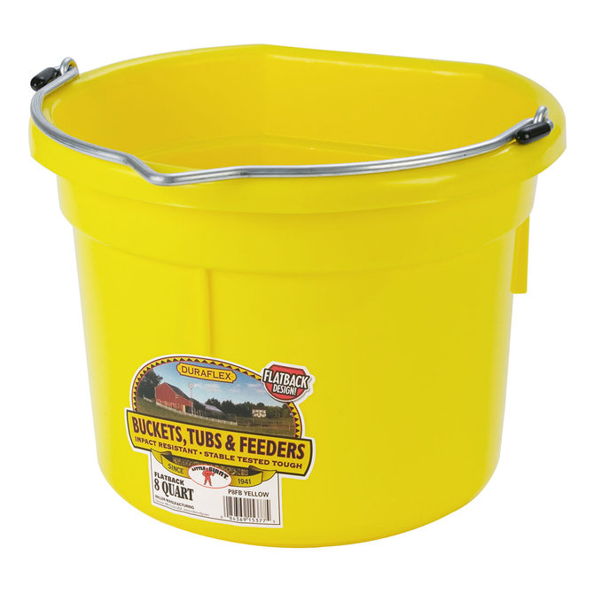 DuraFlex Plastic Flatback Bucket - 8 qt