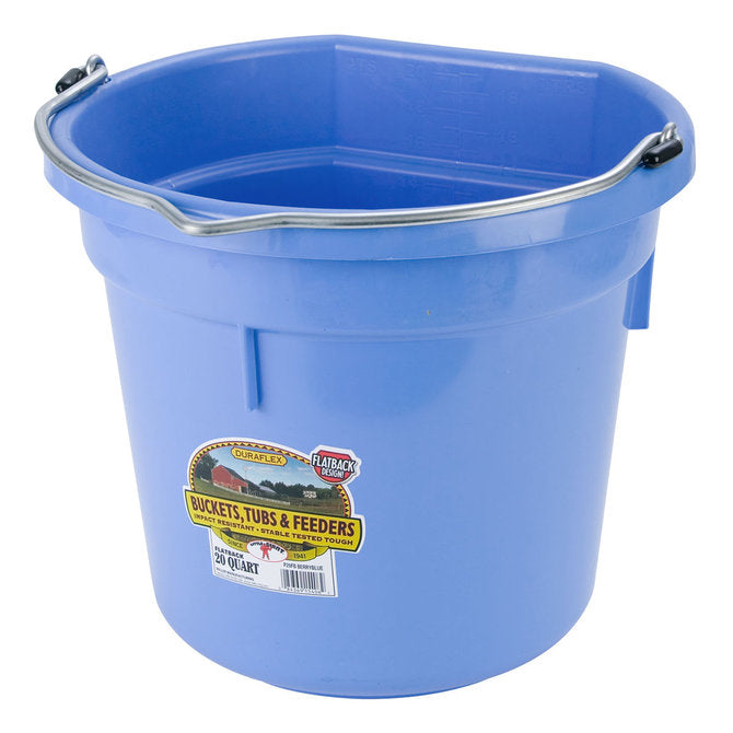 DuraFlex Plastic Flatback Bucket - 20 qt