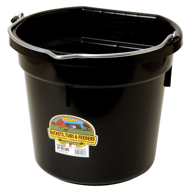 DuraFlex Plastic Flatback Bucket - 20 qt