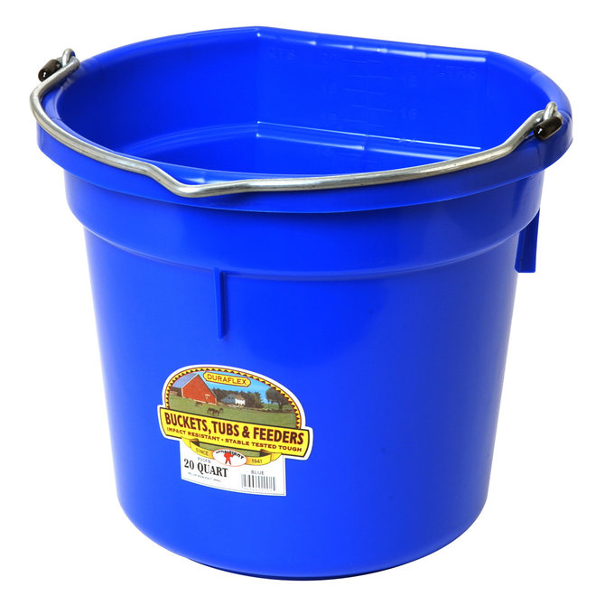 DuraFlex Plastic Flatback Bucket - 20 qt