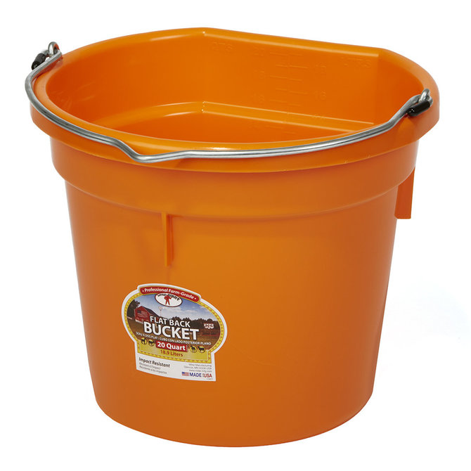 DuraFlex Plastic Flatback Bucket - 20 qt