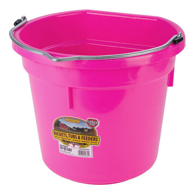 DuraFlex Plastic Flatback Bucket - 20 qt