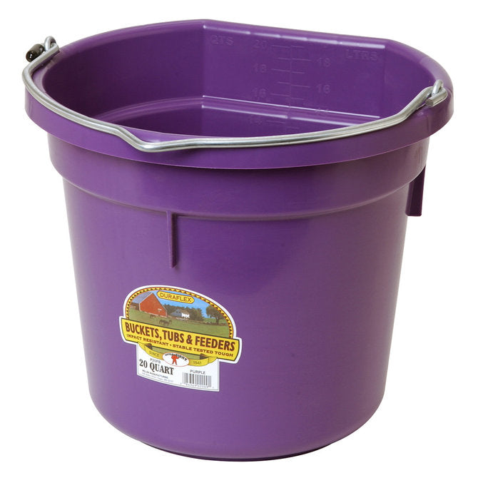 DuraFlex Plastic Flatback Bucket - 20 qt