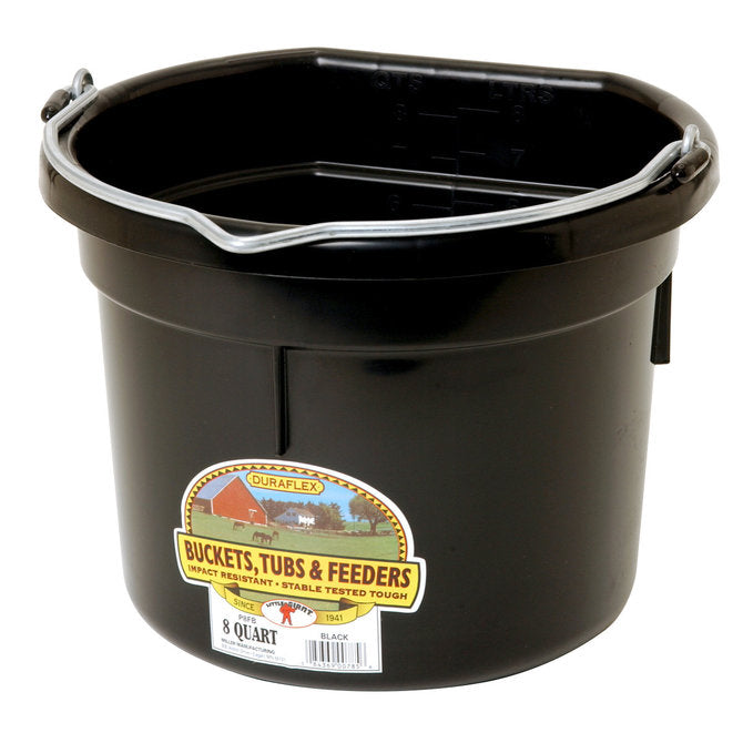 DuraFlex Plastic Flatback Bucket - 8 qt