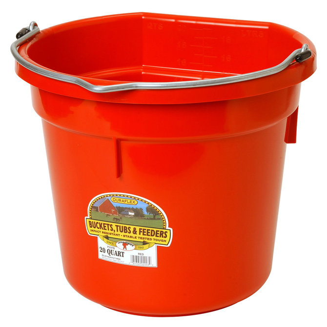 DuraFlex Plastic Flatback Bucket - 20 qt