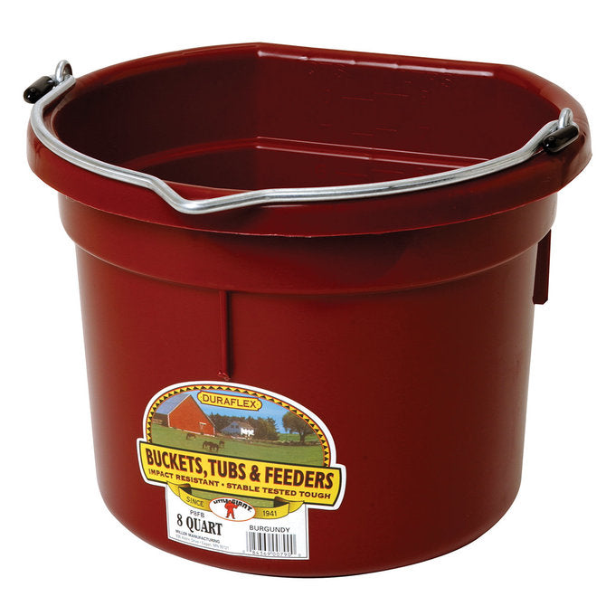 DuraFlex Plastic Flatback Bucket - 8 qt