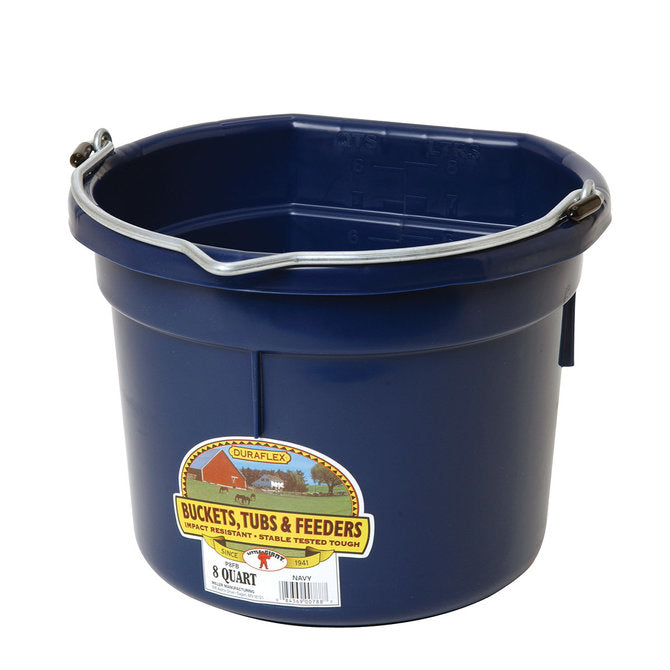 DuraFlex Plastic Flatback Bucket - 8 qt