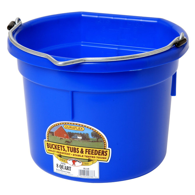 DuraFlex Plastic Flatback Bucket - 8 qt