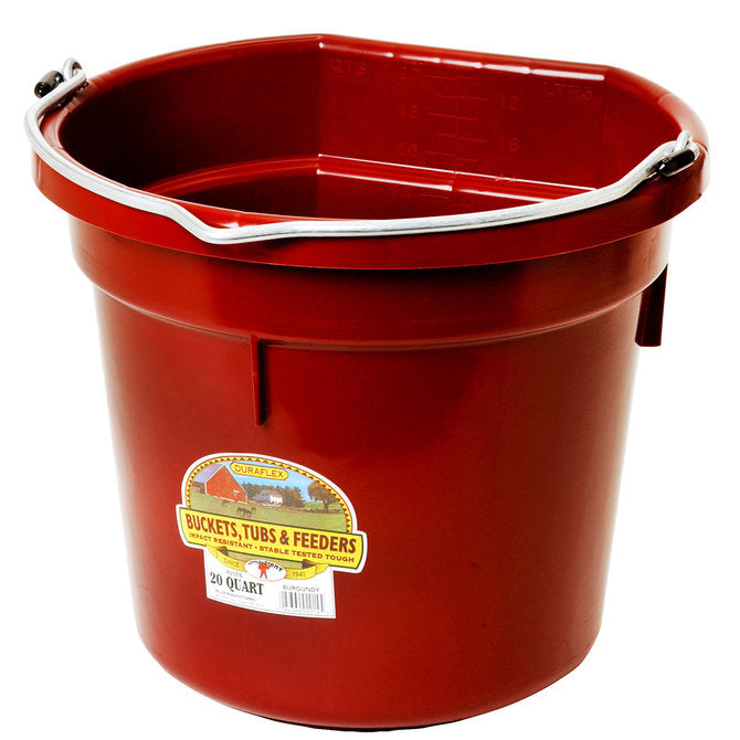 DuraFlex Plastic Flatback Bucket - 20 qt