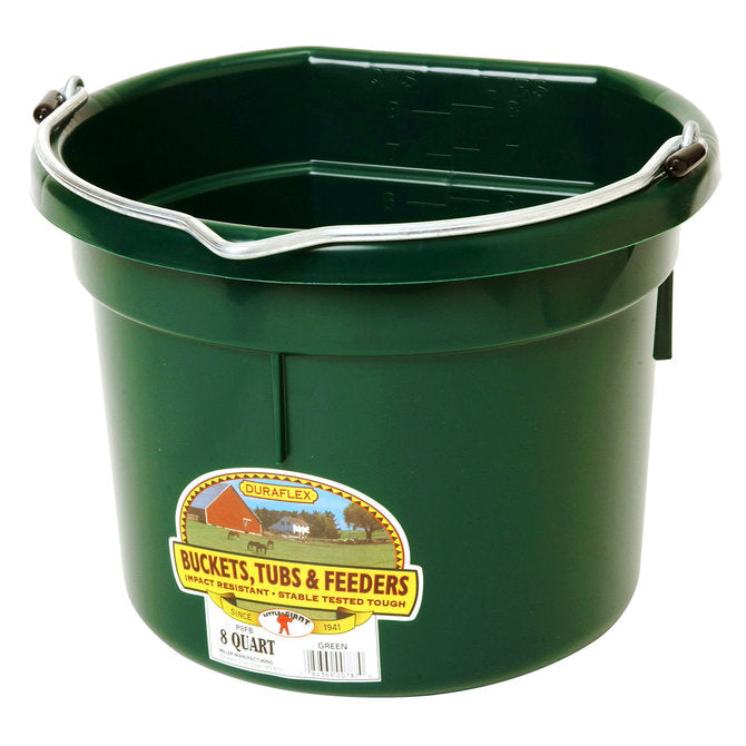 DuraFlex Plastic Flatback Bucket - 8 qt