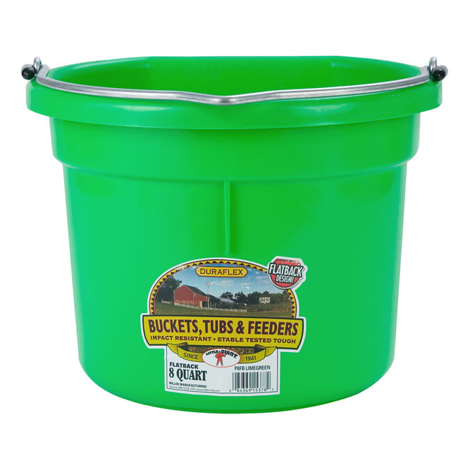 DuraFlex Plastic Flatback Bucket - 8 qt