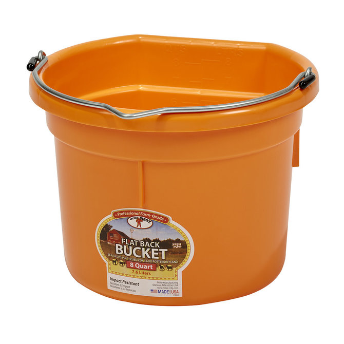 DuraFlex Plastic Flatback Bucket - 8 qt