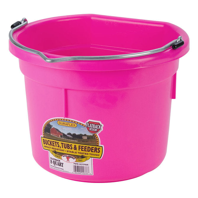 DuraFlex Plastic Flatback Bucket - 8 qt