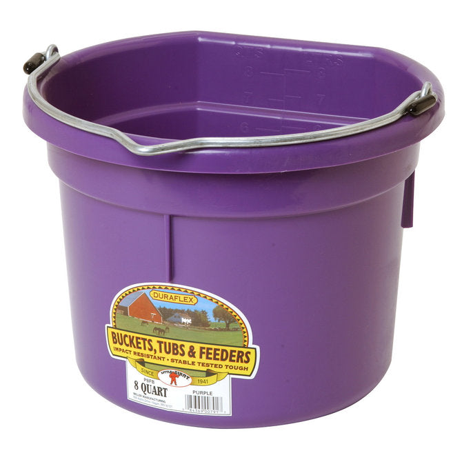 DuraFlex Plastic Flatback Bucket - 8 qt