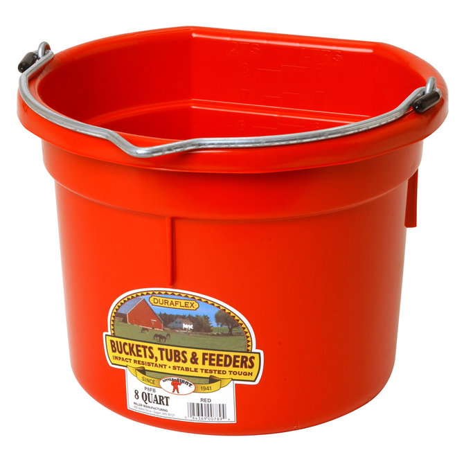 DuraFlex Plastic Flatback Bucket - 8 qt