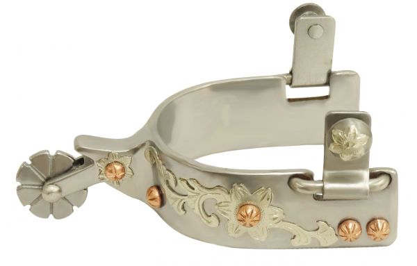 Showman Floral & Copper Stud 8pt Spur