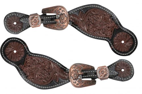 Showman Ladies Floral Spur Straps