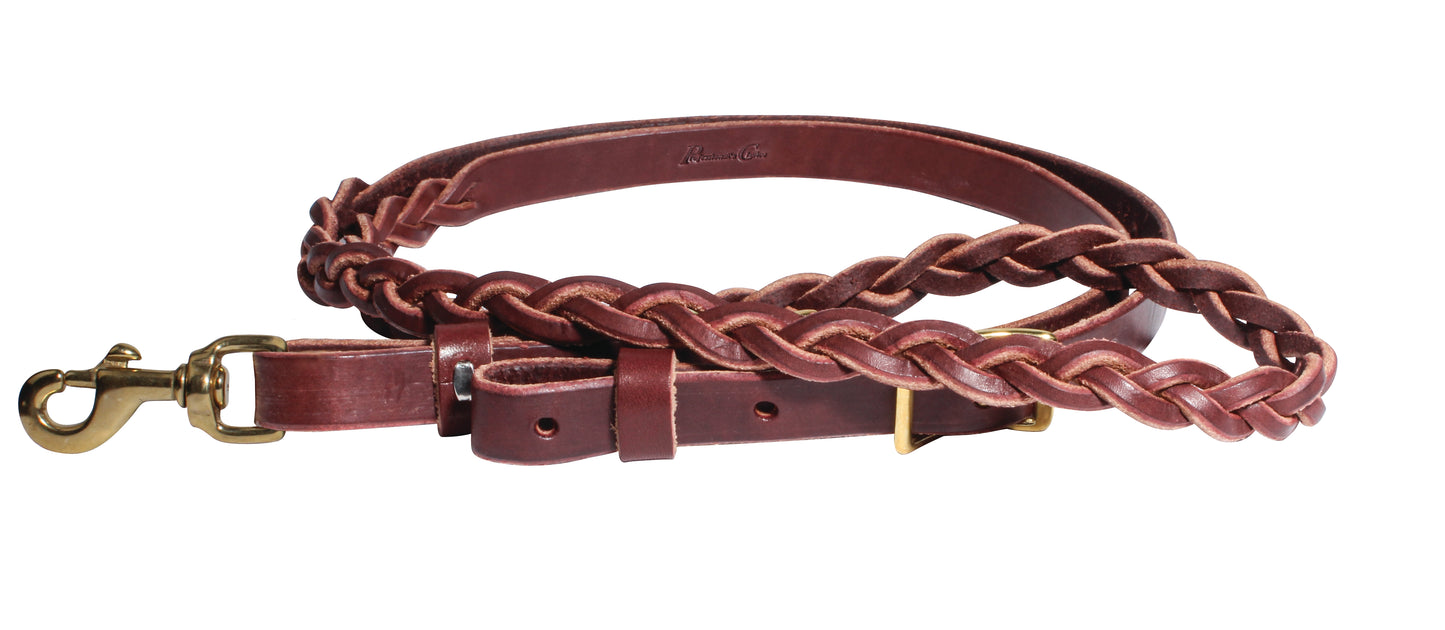 Professional's Choice 3 Plait Burgundy Braided Roping Rein