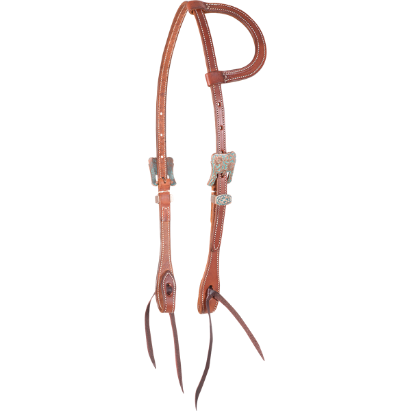 Martin Saddlery Chestnut One Ear Copper Patina Headstall