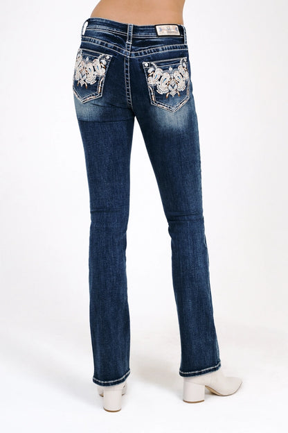 Grace In LA Steer Paisley Aztec Mid-Rise Boot Cut 34"