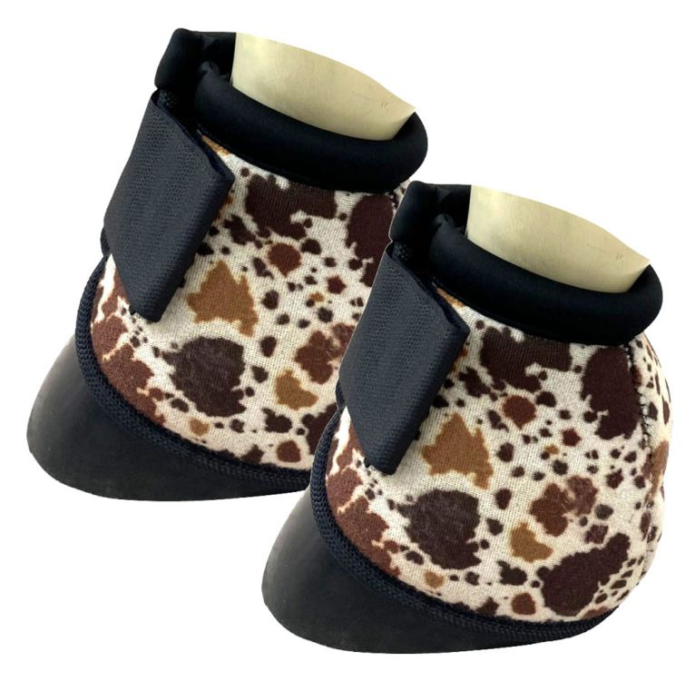 Showman Elite Equine Cow Print Bell Boot
