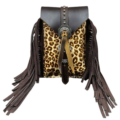 Showman Leopard Cowprint Rear Cinch Bag