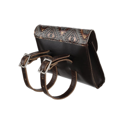 Showman Cowboy Carving Leather Pommel Pouch
