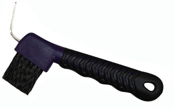Showman 6" Durable Plastic Hoof Pick With Rubber Grip Handle