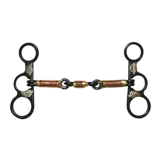 Showman Black Steel Bit w/ Engraved Silver Oak Leaf Cheeks