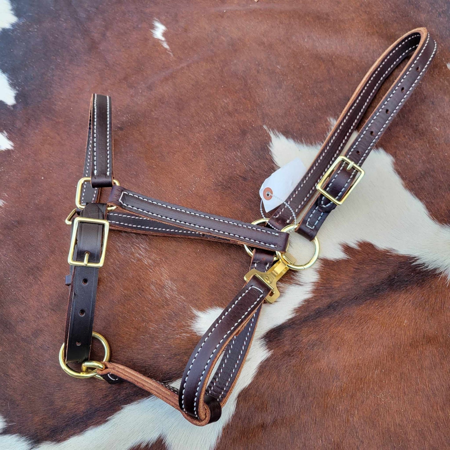 Brown Leather Stitched Horse Halter