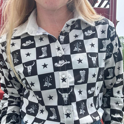 Rocket Donkey Checkered Rodeo Shirt