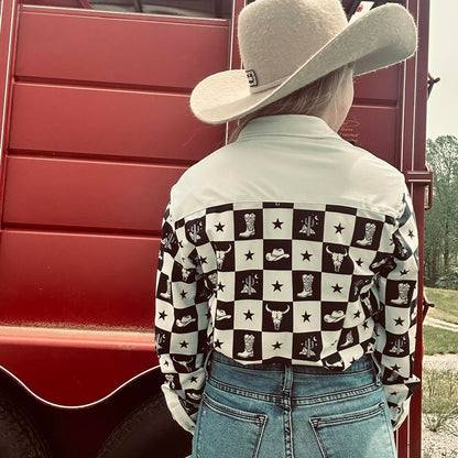 Rocket Donkey Checkered Rodeo Shirt