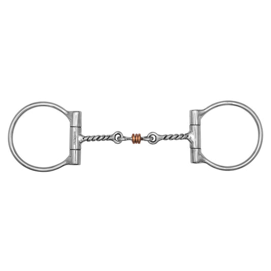 Showman Twisted Mouth D-Ring Bit with Jointed Copper Roller