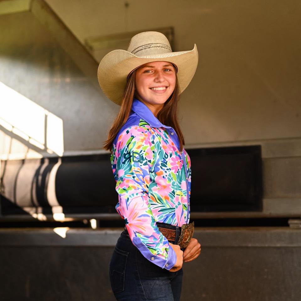 Rocket Donkey Purple Floral Rodeo Shirt