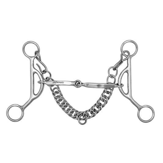 Showman Steel Smooth Square Mouth Gag Bit