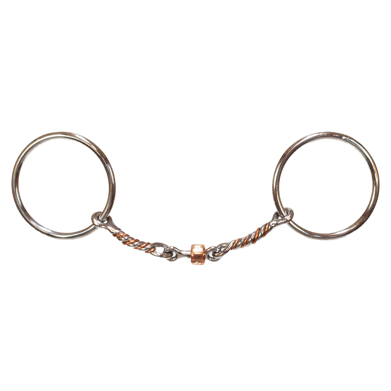 Tyler Copper Twisted Dog Bone O-Ring Snaffle Bit