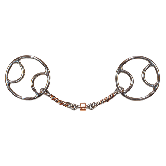 Tyler Copper Twisted Dog Bone Locked O-Ring Snaffle Bit