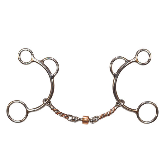 Tyler Twisted Copper Dog Bone C Shank Gag Bit