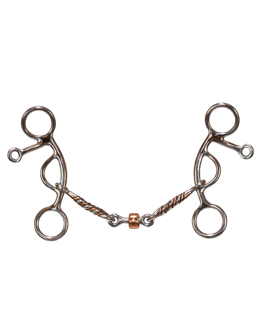 Tyler Twisted Copper Dog Bone Set-back Gag Bit