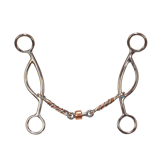Tyler Copper Twisted Dog Bone Gag Bit