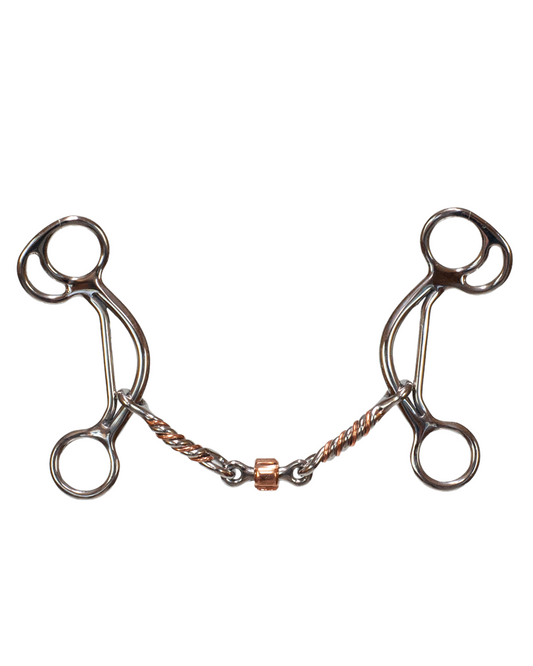 Tyler Copper Twisted Dog Bone Gag Bit