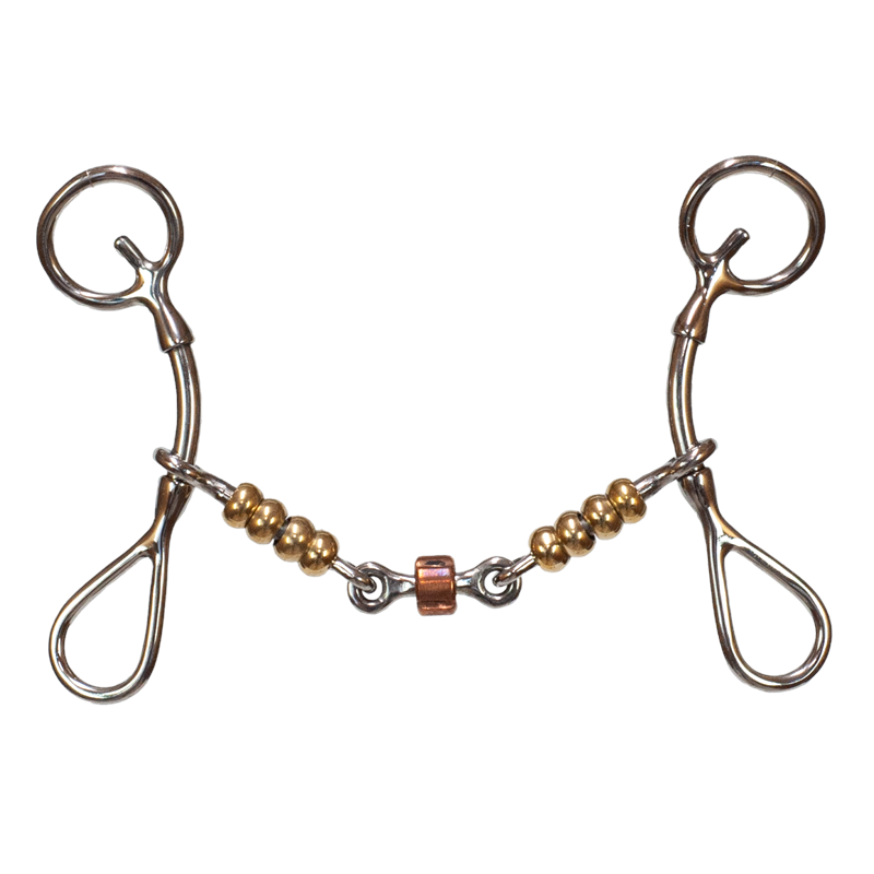 Tyler Copper Beaded Dog Bone Gag Bit