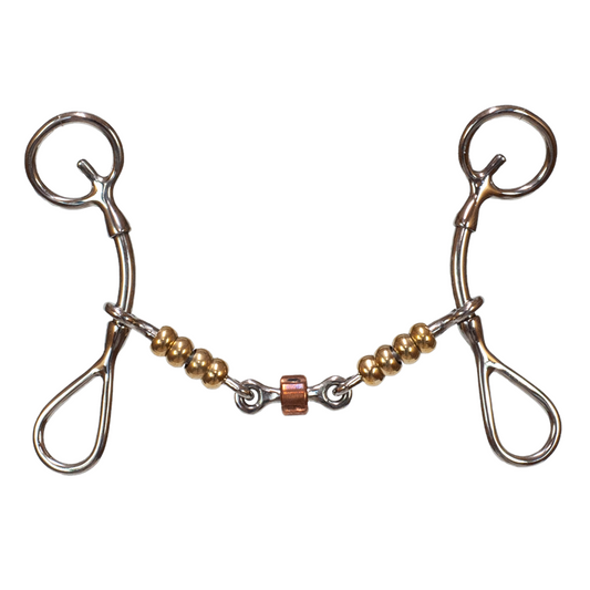 Tyler Copper Beaded Dog Bone Gag Bit