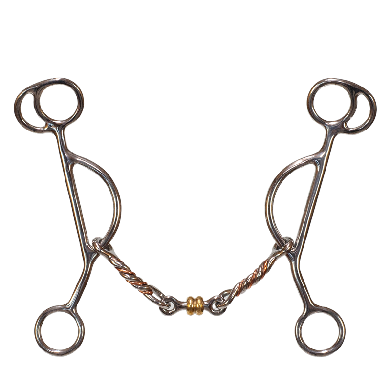 Tyler 6" Copper Twisted Dogbone Reverse Gag Bit