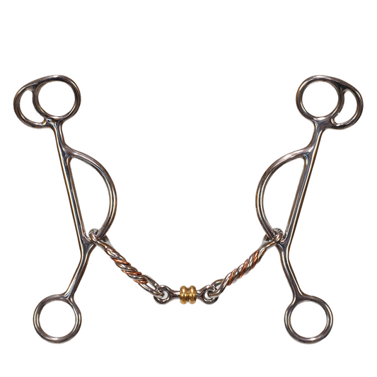 Tyler 6" Copper Twisted Dogbone Reverse Gag Bit