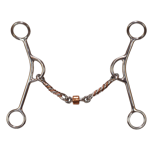 Tyler Copper Twisted Dog Bone Reverse Gag Bit