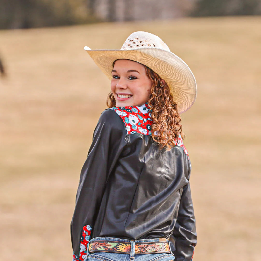 Rocket Donkey Black Shiny Rodeo Shirt