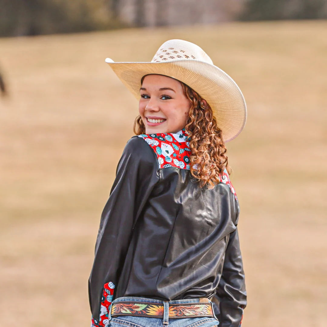Rocket Donkey Black Shiny Rodeo Shirt