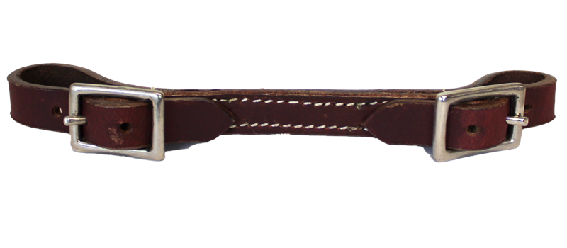 Stitched Dark Oil Leather Curb Strap