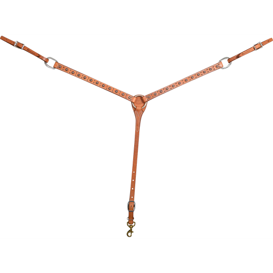 Martin Saddlery Rope Edge & Copper Dots Breast Collar